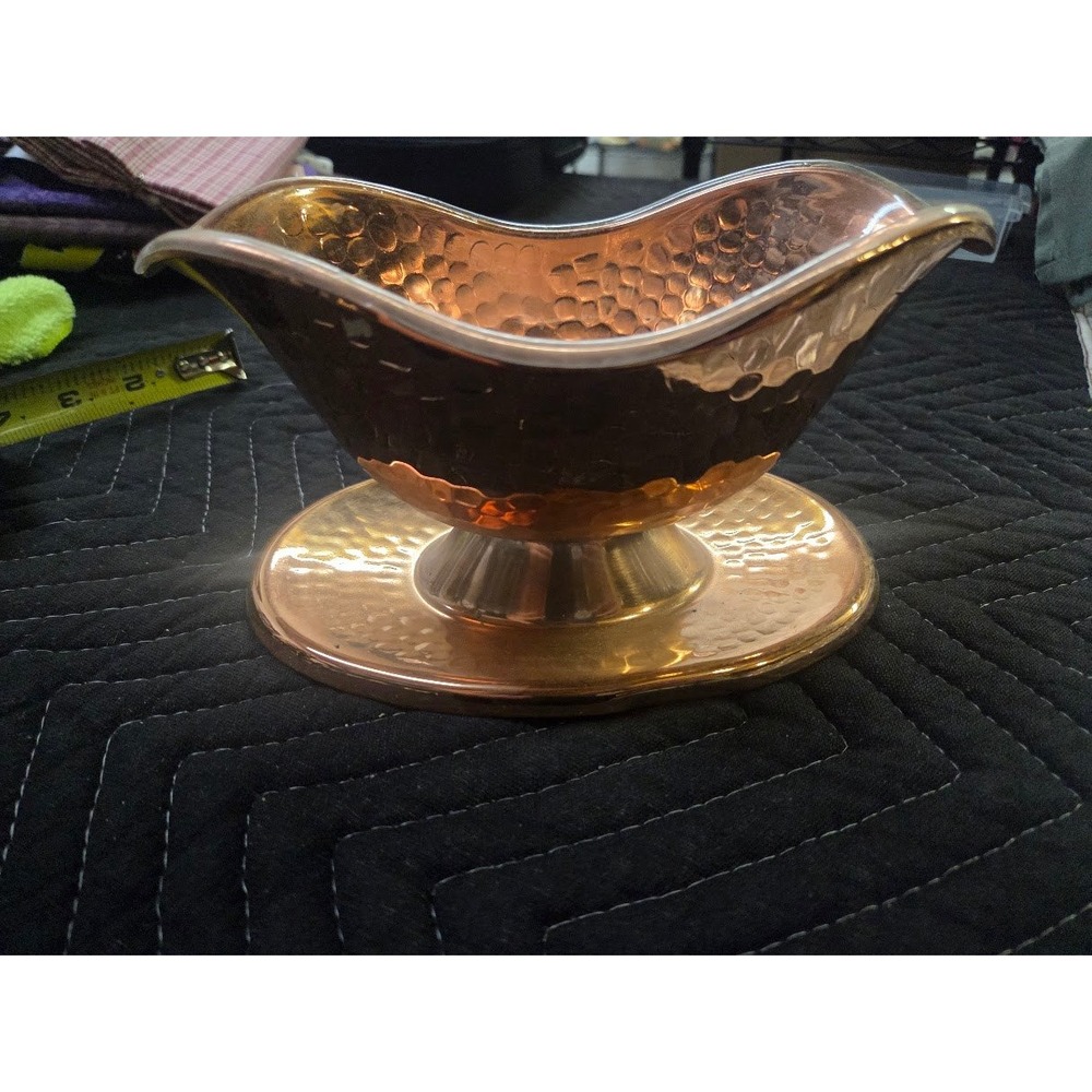 Teleflora Gift Hammered Copper Bowl with Plastic Liner Centerpiece Planter